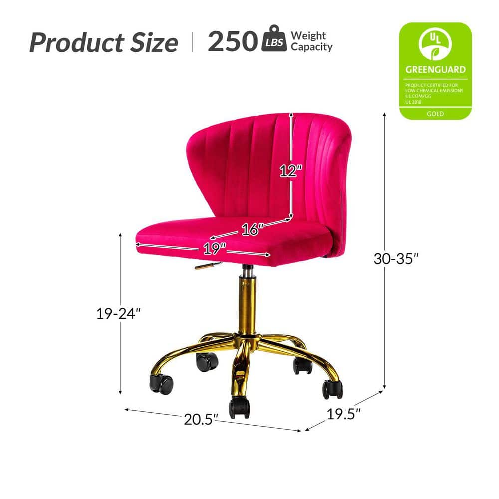ErgoSwivel Light Fushia Fabric Task Chair with Adjustable Height