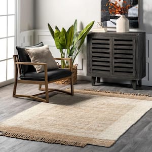 Fletcher Casual Jute Middle Tassel Natural 4 ft. x 6 ft. Coastal Area Rug