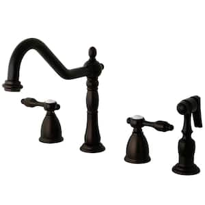 Tudor 2-Handle Standard Kitchen Faucet with Side Sprayer in Oil Rubbed Bronze