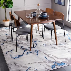 Craft Gray/Blue 11 ft. x 14 ft. Running Abstract Area Rug