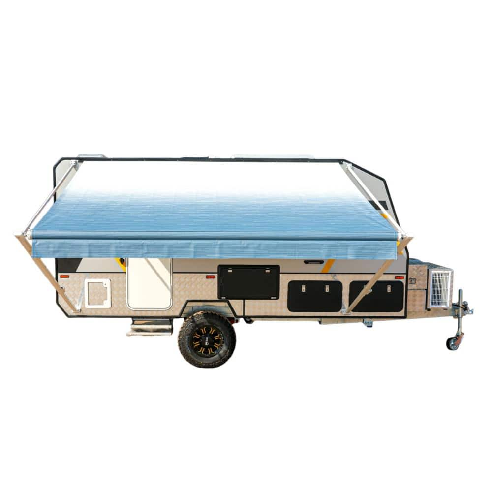 ALEKO 120 in. RV Retractable Awning (96 in. Projection) in Blue Fade