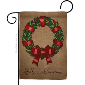13 in. x 18.5 in. Wreath Christmas Garden Flag Double-Sided Winter Decorative Vertical Flags