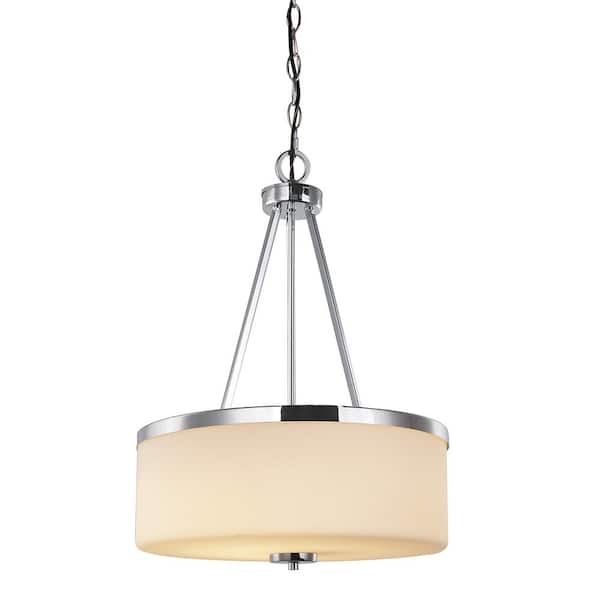 SMRTLite by NBG HOME 35-Watt Chrome Integrated LED Pendant with Frosted Shade