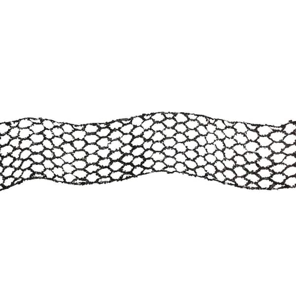 6 ft. Black Artificial Sequin Open Weave Metallic Garland