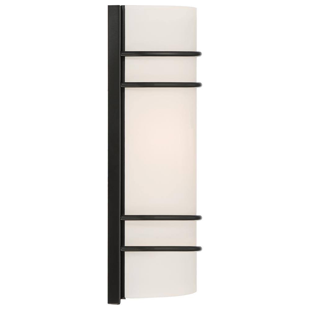 Artemis Matte Black Opal Glass LED Dimmable Wall Sconce