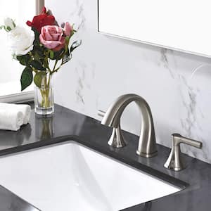Classic 8 in. Widespread Double-Handle Bathroom Faucet Combo Kit with Drain Assembly in Brushed Nickel