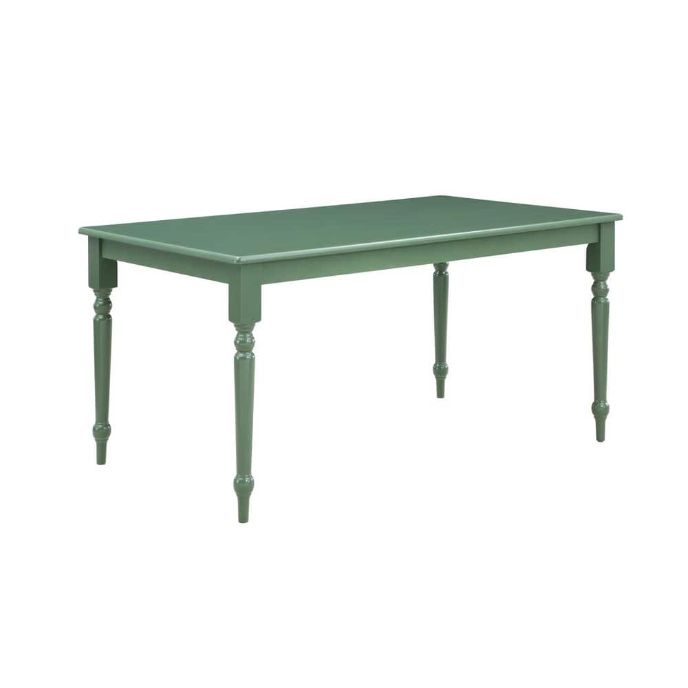 Carolina 60 in. Rectangular Wood Green Dining Table-Equestrian (Seats 6)