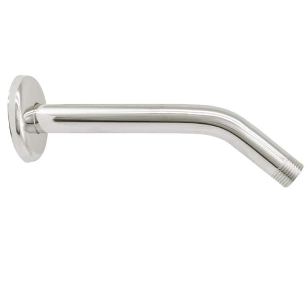 Westbrass 1/2 in. IPS x 10 in. Round Wall Mount Shower Arm with Sure Grip  Flange, Satin Nickel D302-1-07 - The Home Depot