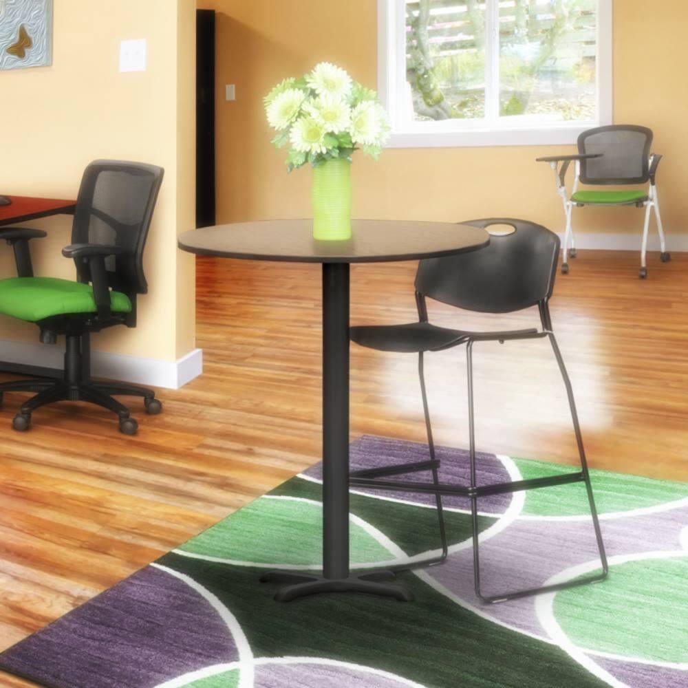 Cain Small 30 in. Round Noble Oak X-Base Cafe Table Desk price history on PriceWatchPro