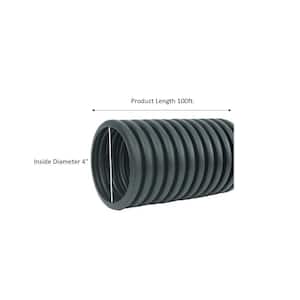 4 in. x 100 ft. Singlewall Perforated Drain Pipe with Filter Sock