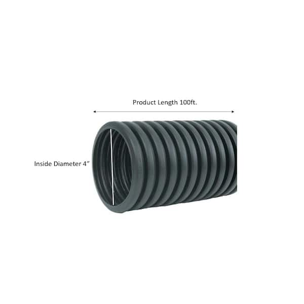 4 in. x 100 ft. Singlewall Perforated Drain Pipe with Filter Sock