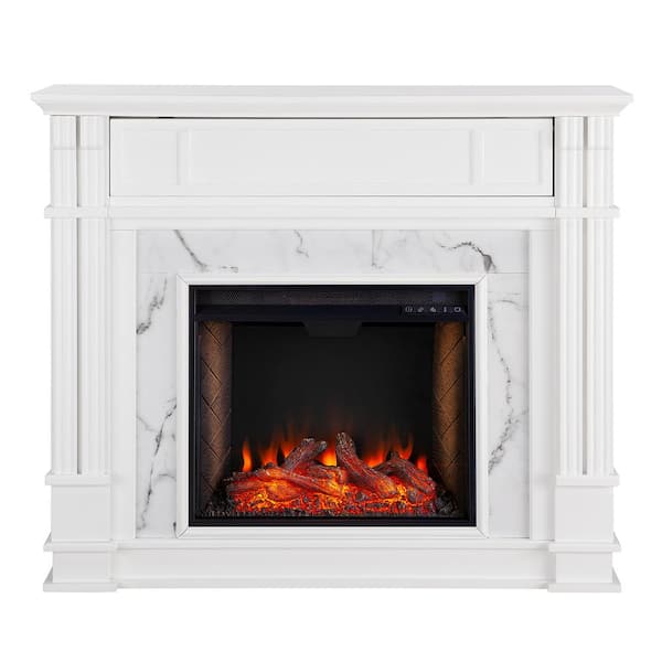 Southern Enterprises Treshelle Alexa-Enabled 48 in. Electric Smart Fireplace in White
