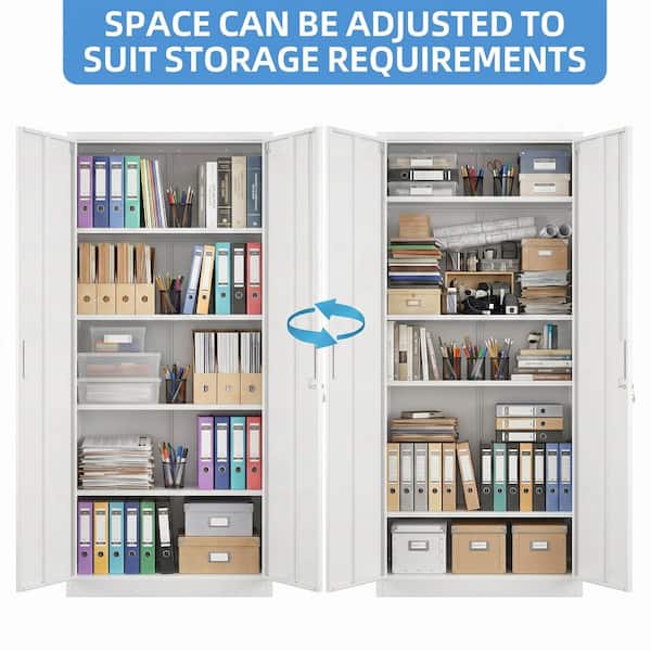 Hephastu 32 in. W x 71 in. H x 16 in. D Lockable Metal Storage