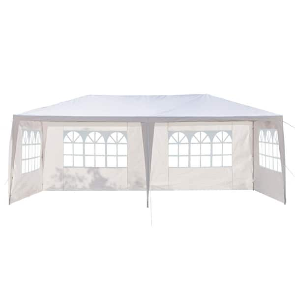 itapo 10 ft. x 20 ft. White 4 Sides Waterproof Tent with Spiral Tubes S ...