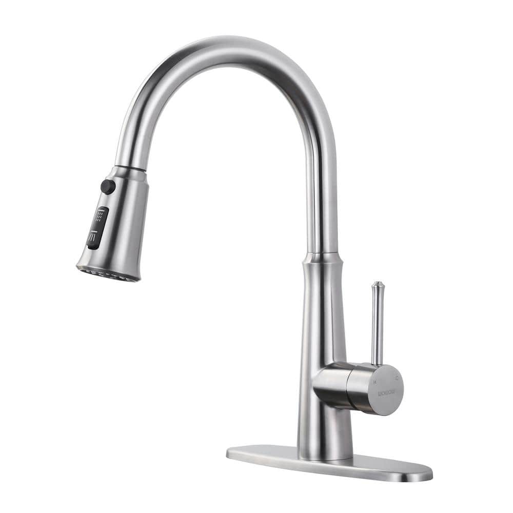 Single-Handle Pull-Down Sprayer Kitchen Faucet Stainless Steel in Brushed Nickel price history on PriceWatchPro