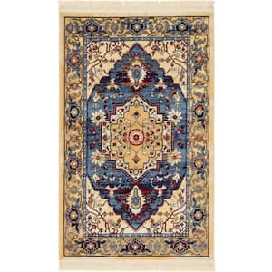 District Potomac Blue 3 ft. 3 in. x 5 ft. 3 in. Area Rug