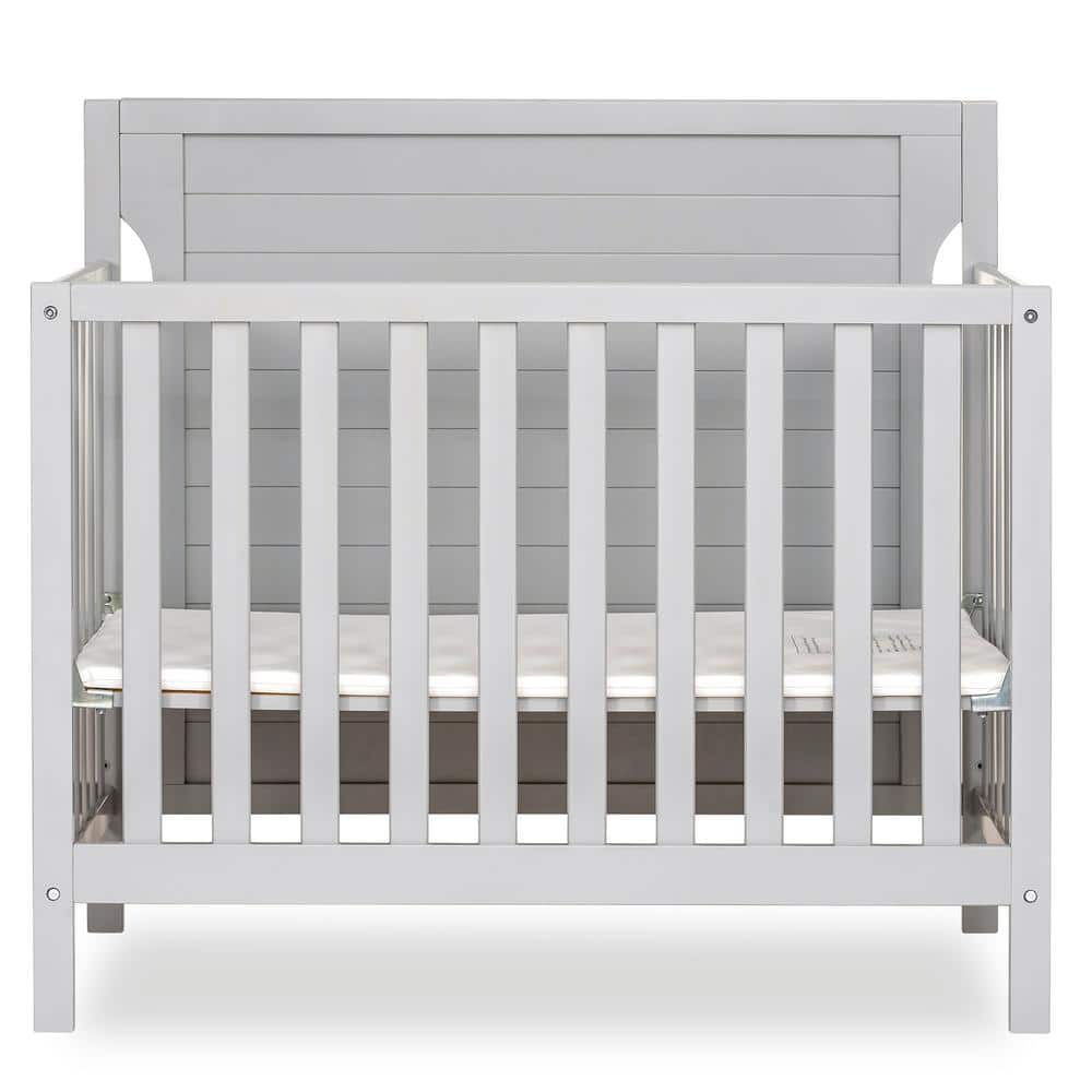 Dream On Me Bellport 4-in-1 Pebble Grey Convertible Mini/ Portable Crib I Mini Baby Crib I Includes 1.5 Mattress -  637-PG