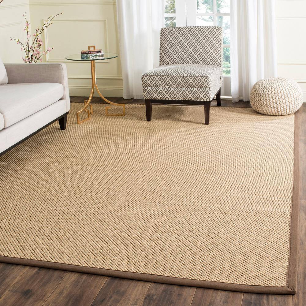 Maize and Brown Square Cotton Rug with Non-slip Backing