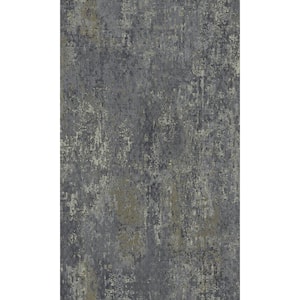 Navy Scratched Concrete Textured Print Non-Woven Non-Pasted Textured Wallpaper 57 Sq. Ft.