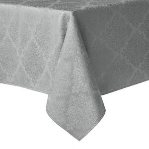 Lexington 144 in. W x 70 in. L Gray Damask Cotton Blend Tablecloth