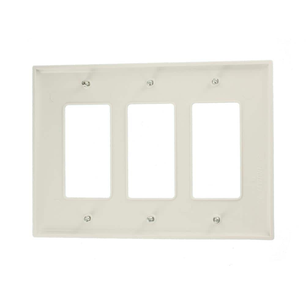 White 3-Gang Thermoplastic Nylon Wall Plate
