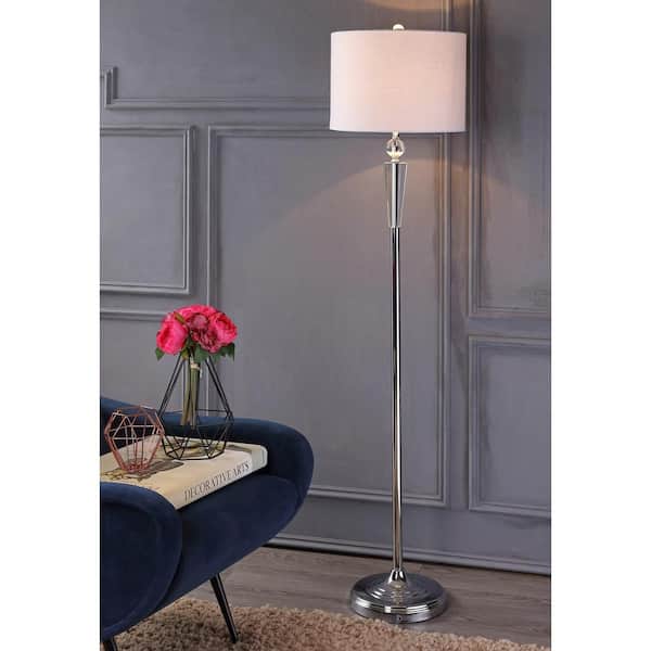 Reese 59.5 in. Clear/Chrome Crystal Floor Lamp
