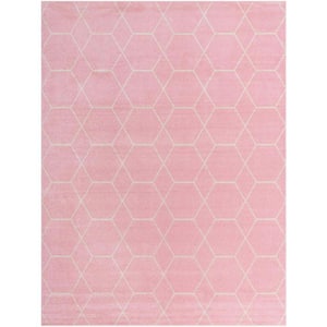 Trellis Frieze Light Pink/Ivory 9 ft. x 12 ft. Geometric Area Rug