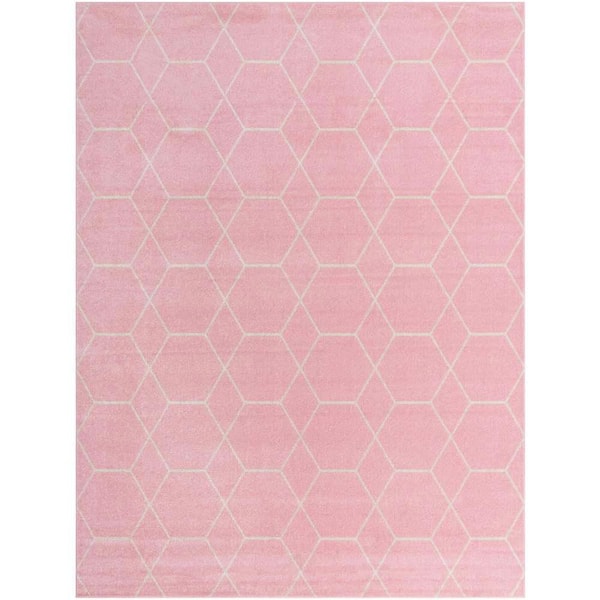 StyleWell Trellis Frieze Light Pink/Ivory 9 ft. x 12 ft. Geometric Area Rug