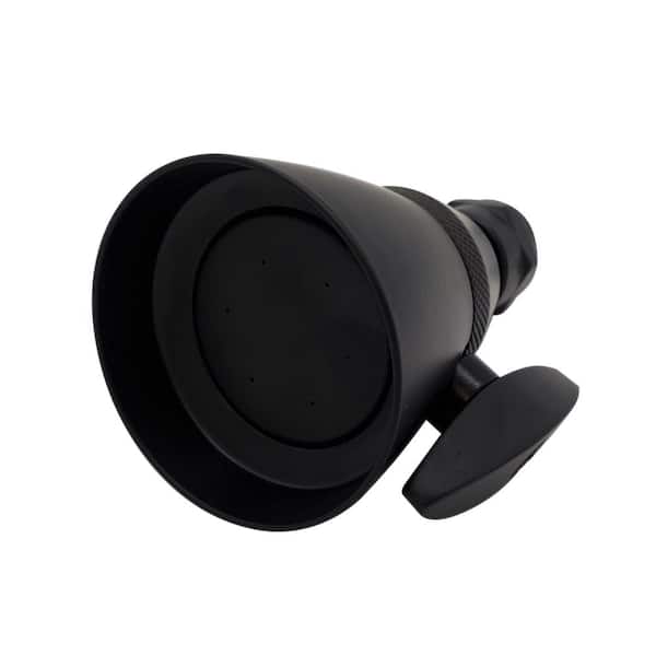 Westbrass Chatham Style 2-Spray Patterns with 2.5 GPM 2-1/4 in. Wall Mount Fixed Shower Head in Matte Black