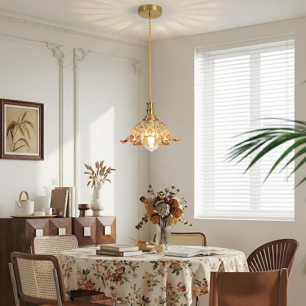 Merbotin RayHome 60W 11in. 1-Light Vintage Amber Pendant Light w