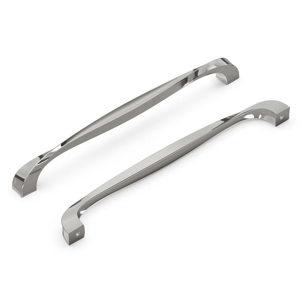 Twist Polished Nickel Arch Cabinet Bar Pulls with Mounting Hardware