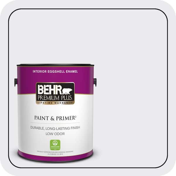 BEHR PREMIUM PLUS 1 gal. #650E-1 Lace Cap Eggshell Enamel Low Odor Interior Paint & Primer