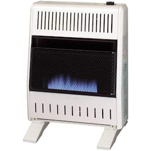 20,000 BTU Natural Gas Ventless Blue Flame Gas Wall Heater with Base Feet, T-Stat Control