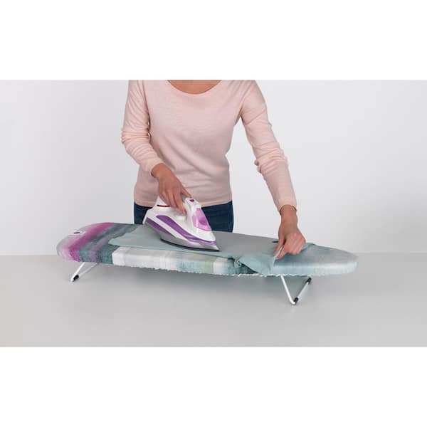 Mini Tabletop Ironing Board with Folding Legs Cotton Cover for Sleeve Home Travel Cuffs Collars Handling Table(Peony)