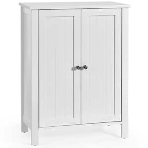 2-Door Bathroom Floor Storage Cabinet Space Saver Organizer with Adjustable Shelf