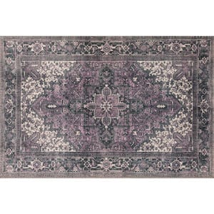 Athena 3 Plum 1 ft. 6 in. x 2 ft. 5 in. Area Rug