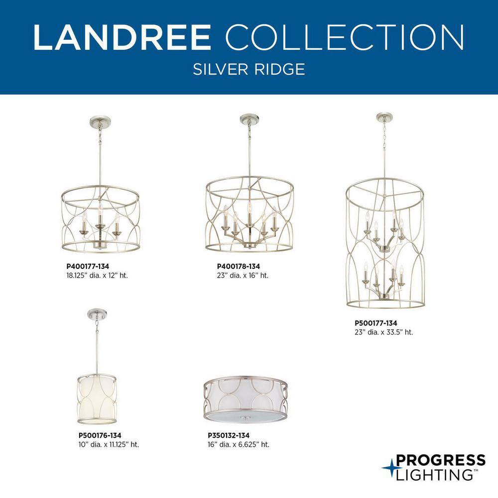 Landree 18" Silver Ridge Geometric Cage Chandelier