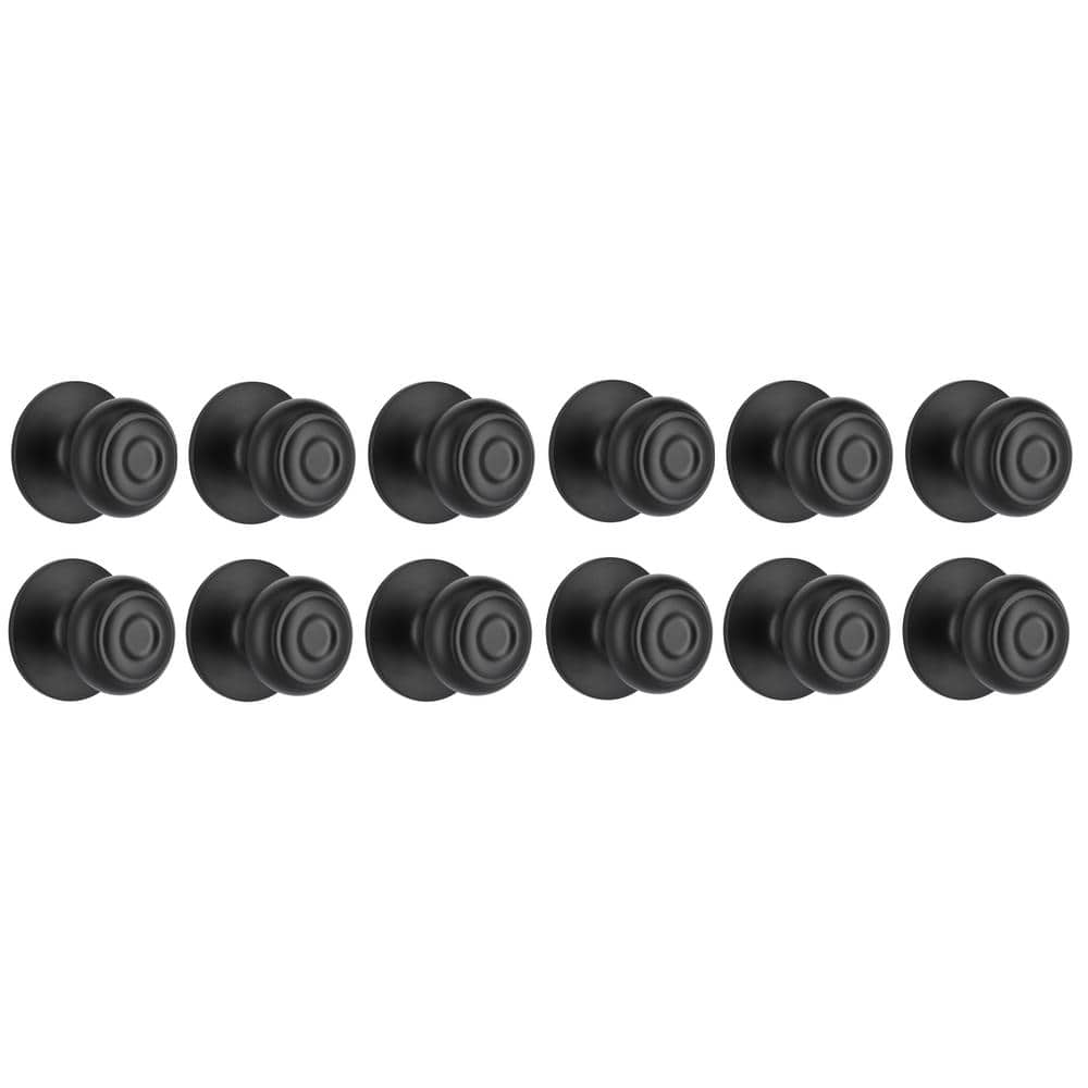 Hartford Matte Black Hall/Closet Door Knob (12-Pack)