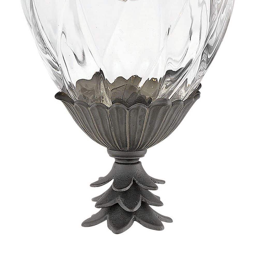 Plantation Pineapple 14" Museum Black Outdoor Wall Light with Clear Optic Glass