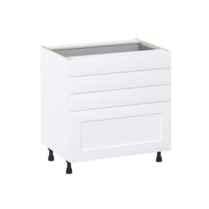 Wallace Painted Warm White Shaker Assembled Base Kitchen Cabinet with 4 Drawer (33 in. W X 34.5 in. H X 24 in. D)