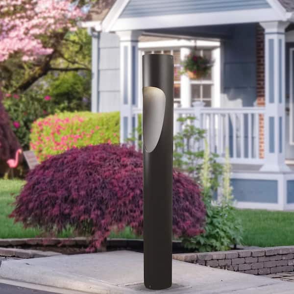 Architectural 204BC Line-Voltage Bronze 1000 Lumen Hardwired Integrated LED Bollard Light with Tunable CCT