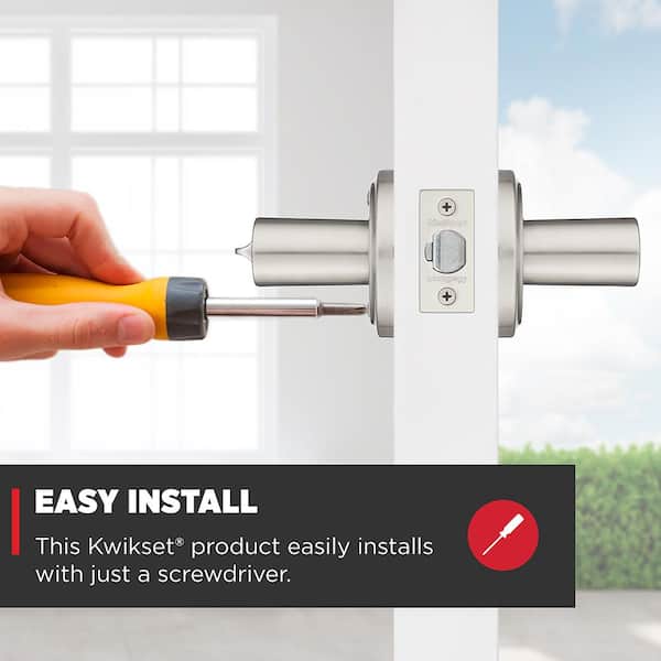 Kwikset Perth Satin Nickel Single Cylinder Keyed Entry Door Handle