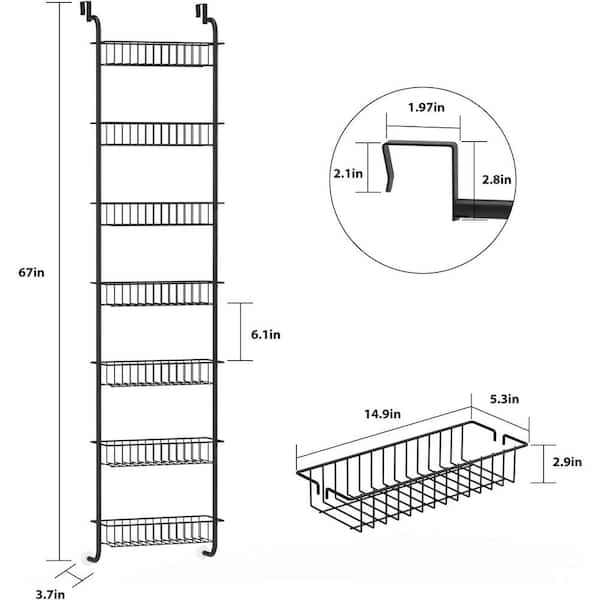 Oumilen Over the Door 4-Tier Pantry Organizer Rack, Spice Rack