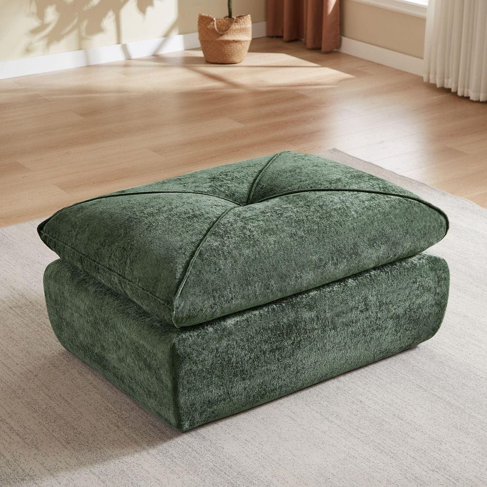 42.9 in. Green Modular Chenille Sectional Sofa Ottoman, No Assembly Required price history on PriceWatchPro