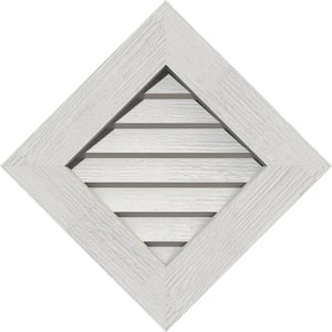 18.375" x 18.375" Diamond Primed Rough Sawn Western Red Cedar Wood Paintable Gable Louver Vent Non-Functional