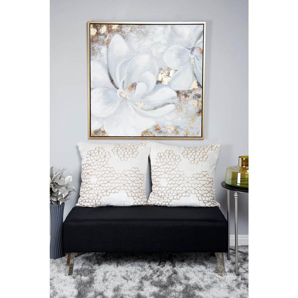 UPC 758647877607 product image for 1- Panel Floral Handmade Framed Wall Art with Gold Frame 40 in. x 40 in. | upcitemdb.com