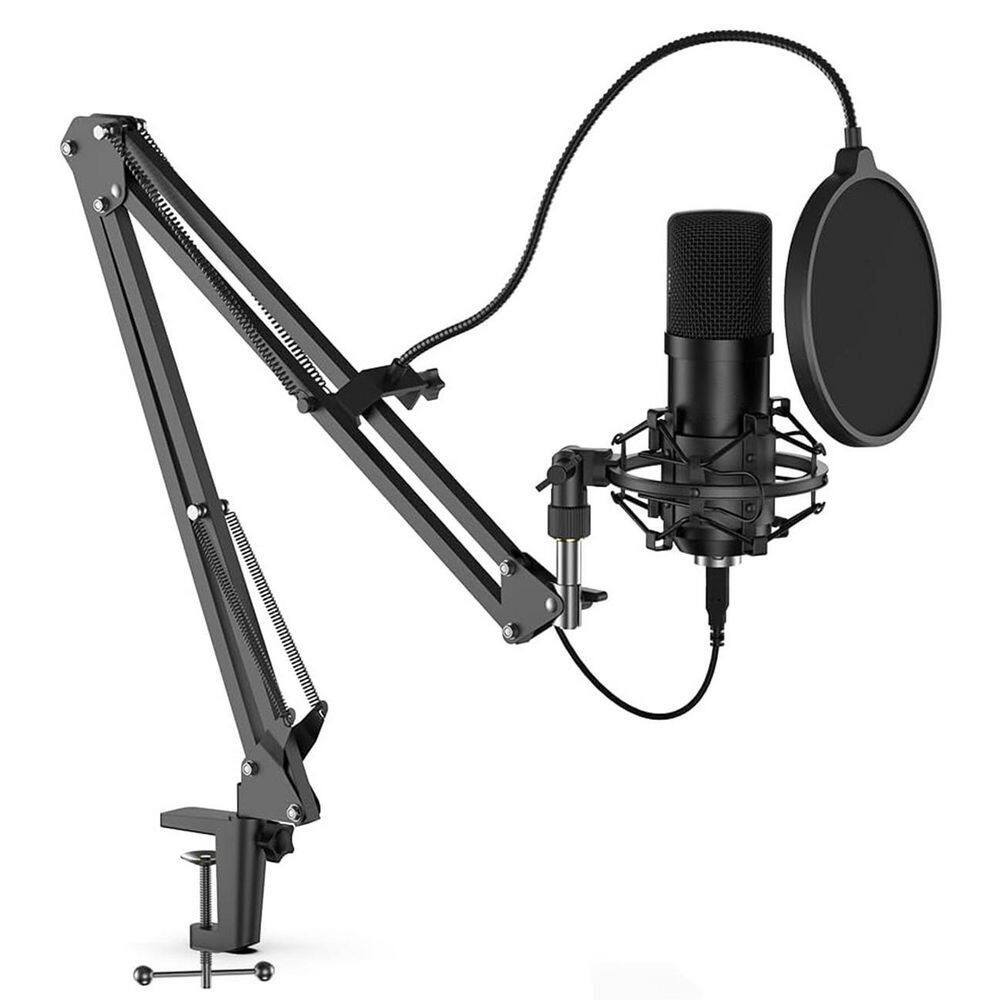 USB Microphone Kit Podcast Condenser Cardioid Mic with Boom Arm and Sound Chipset in Black 1 Piece price history on PriceWatchPro