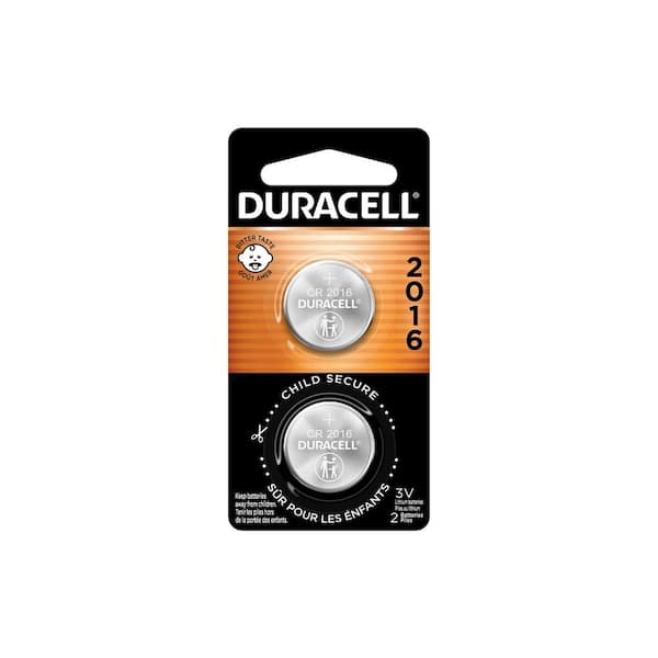Duracell CR2016 3V Lithium Battery, 2 Count Pack, Bitter Coating Helps Discourage Swallowing