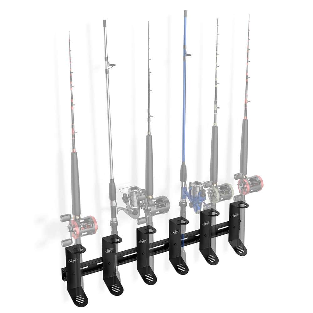 KABA Fishing Rod Holder Wall Mount Vertical 6 Fishing Rod Rack For Fishing  Pole Holder Rod Stand Wall Mount Modular Garage