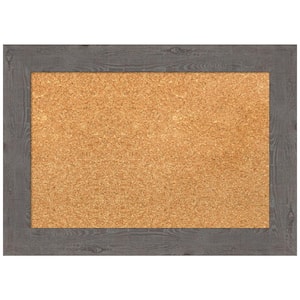 Rustic Plank Grey 21.38 in. x 15.38 in. Narrow Framed Corkboard Memo Board
